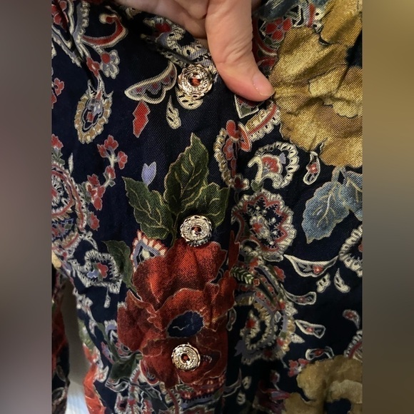 Vintage 1980’s Norton McNaughton Long Sleeve Button Blouse Blazer Made In USA - Picture 5 of 6